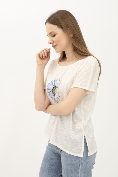 Футболка жіноча  з принтом квітки Майліс 1