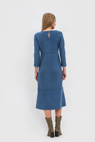 Сукня міді довжини з вовняної тканини блакитного кольору Карола