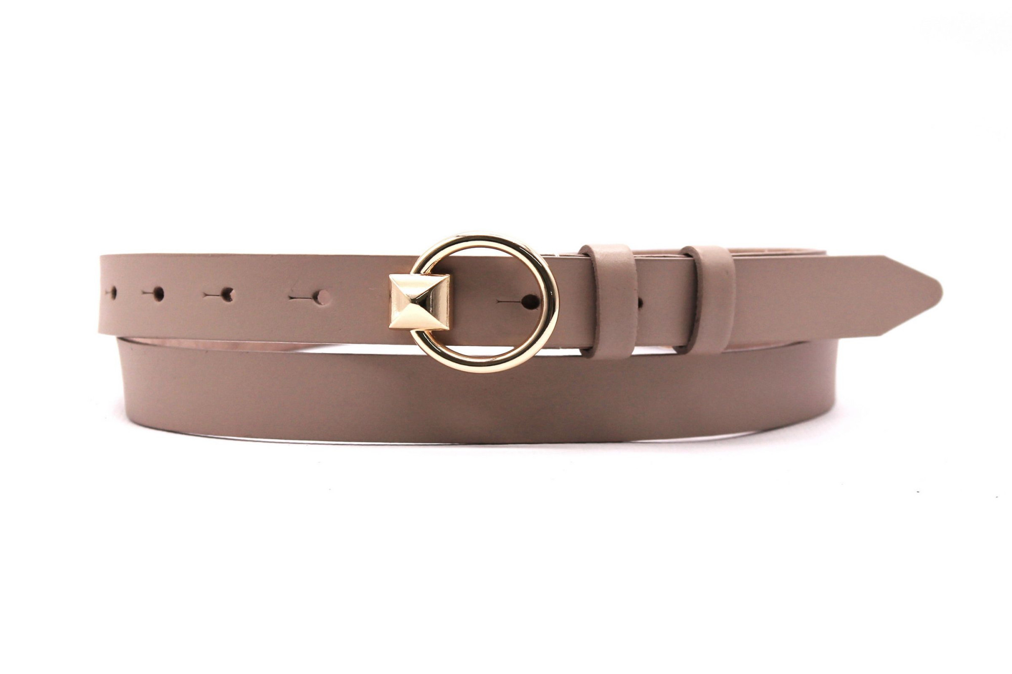 Ремінь жіночий з натуральної цільної шкіри колір капучино 525/121