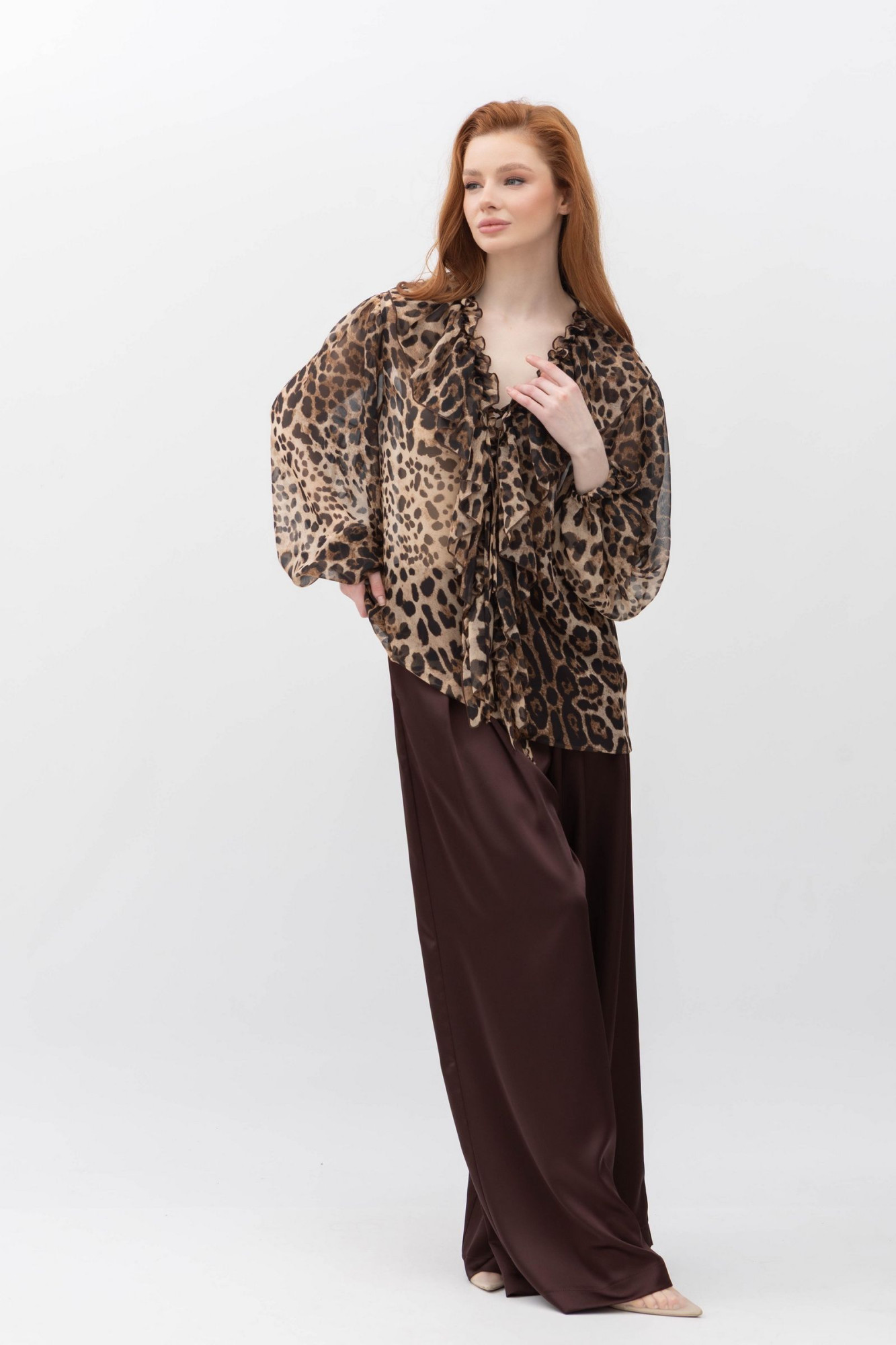 Шифонова блуза з леопардовим принтом Нілда 1
