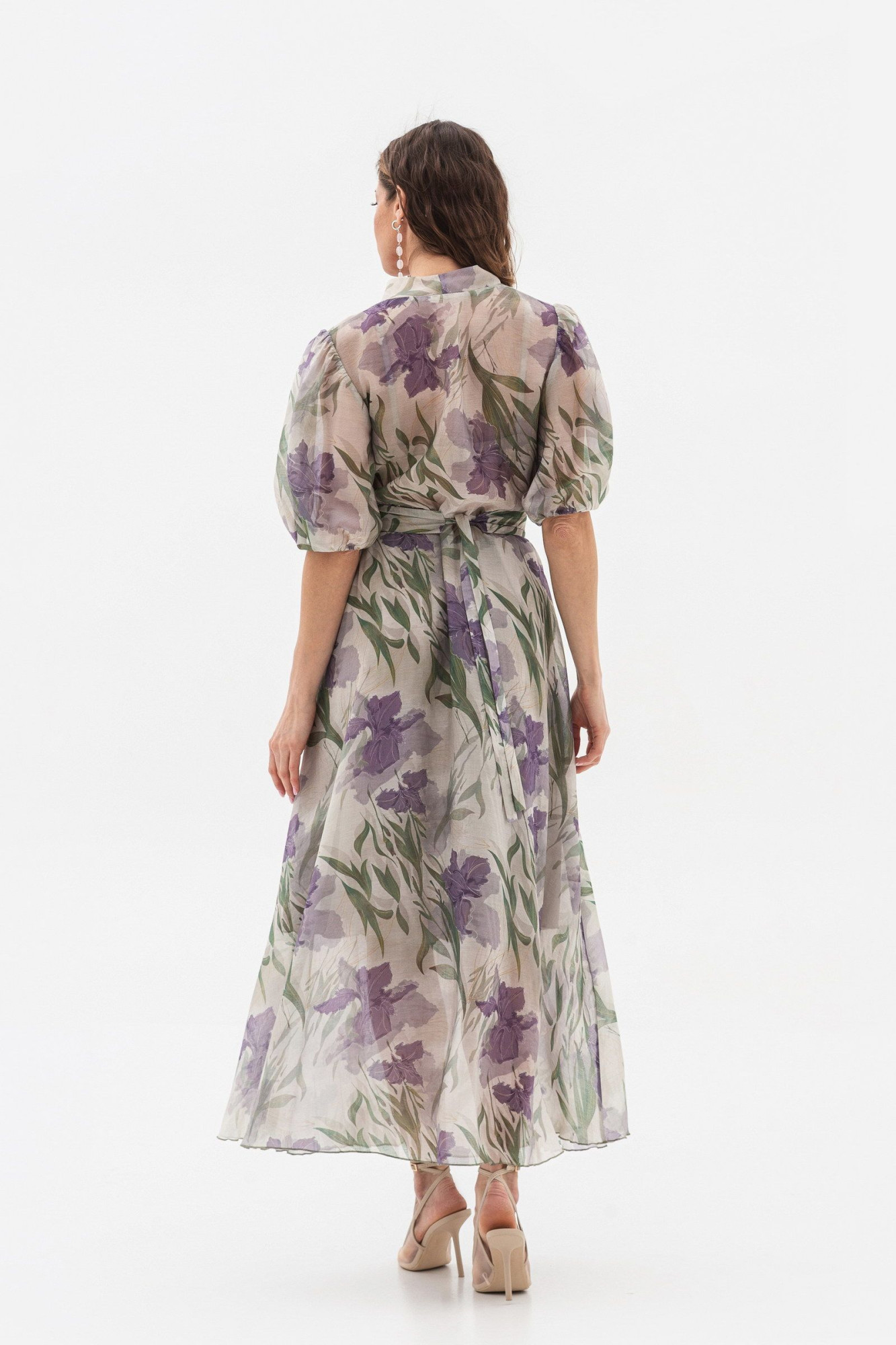 Сукня довжини максі з ніжним принтом квітів-ірисів Маріне