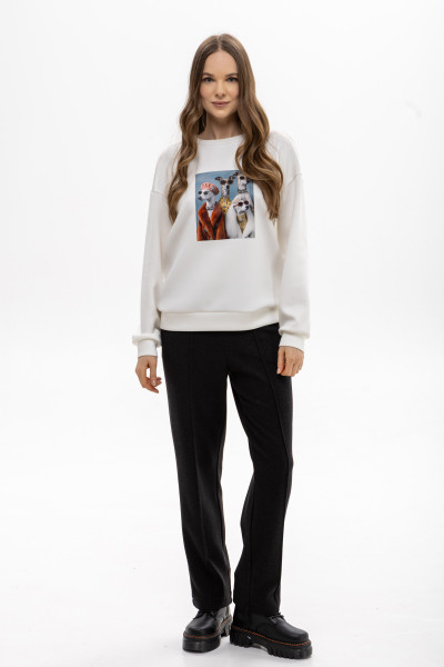 Трикотажний світшот молочного кольору Віолія 05