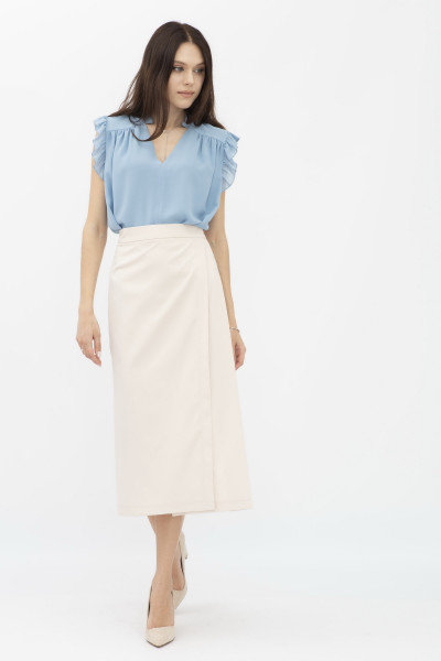 Бежева спідниця на затин довжини міді Ангалі