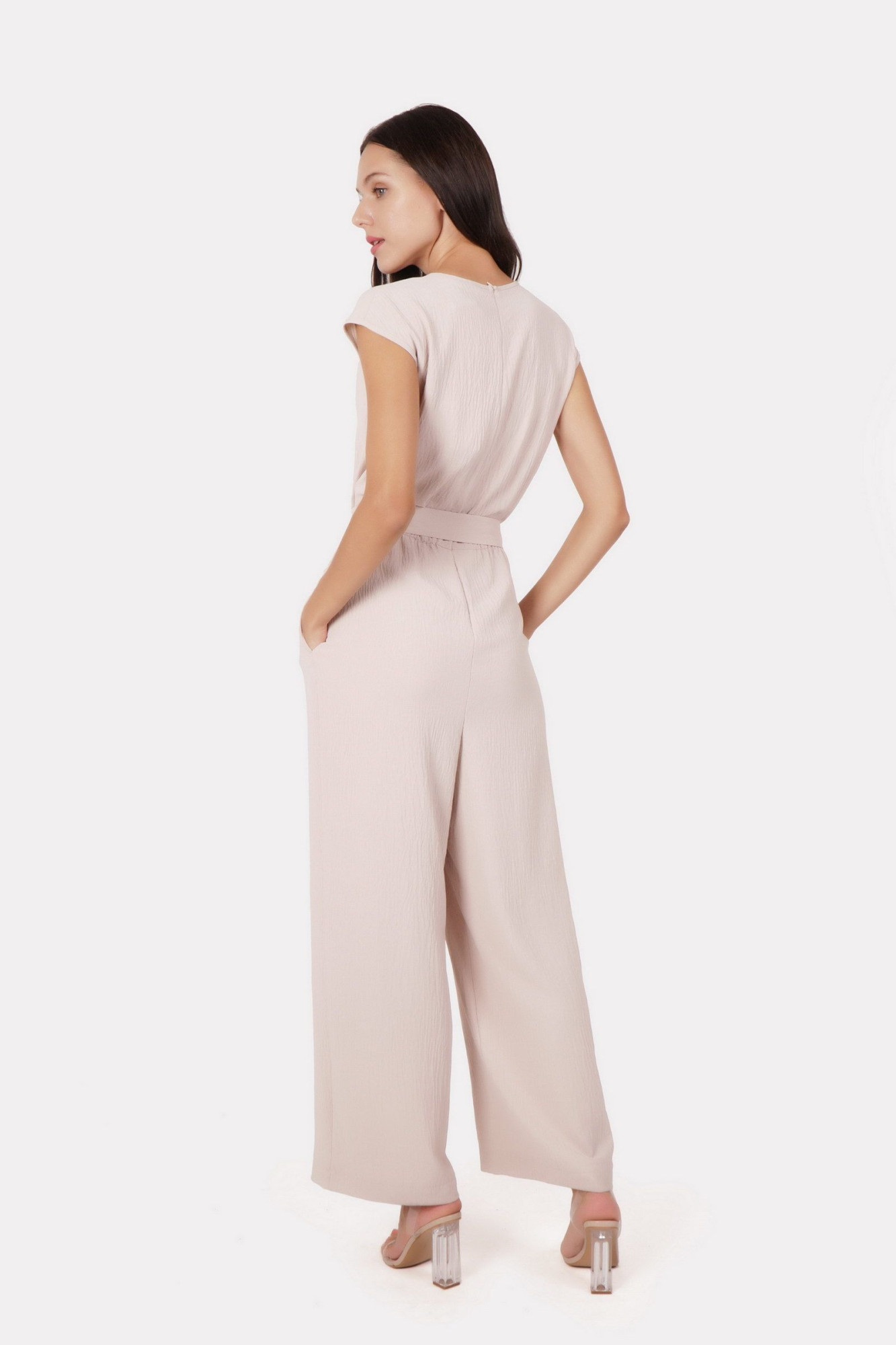 Комбінезон бежевого кольору прямого силуету Каям