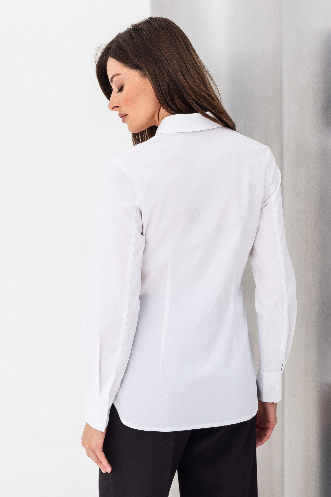 Класична котонова блуза біла Тенат