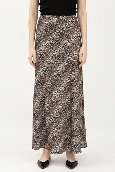 Спідниця у білизняному стилі принт леопард коричневий Касія 246