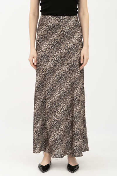 Спідниця у білизняному стилі принт леопард коричневий Касія 246