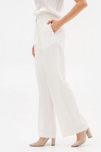 Білі брюки палаццо з костюмної тканини Мелада