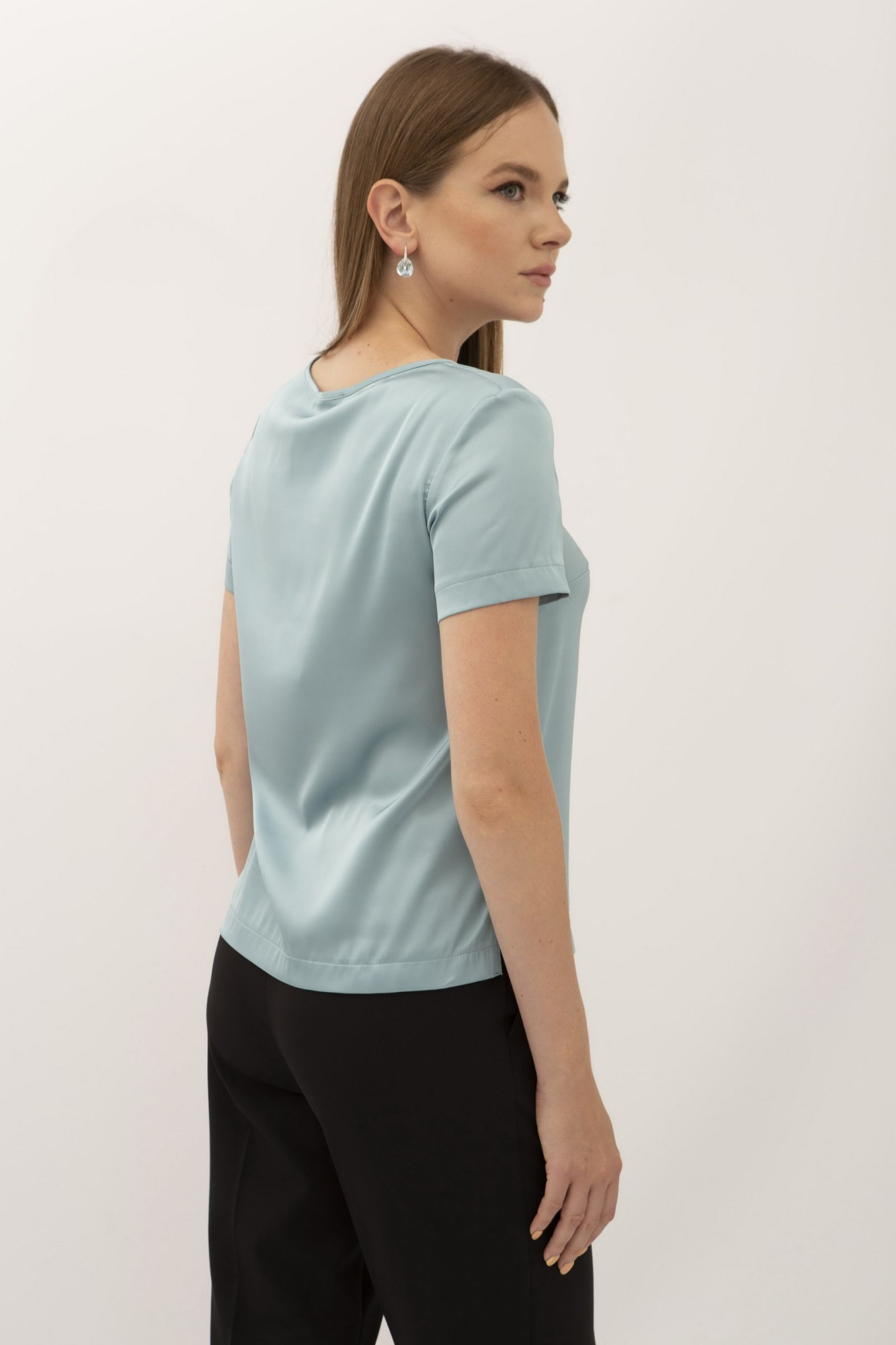 Блуза - футболка з шовку м'ятна Ламін 210