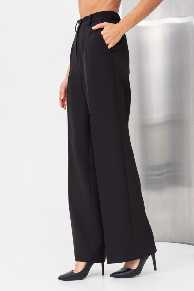 Брюки з костюмної тканини чорного кольору прямі Таліса 02