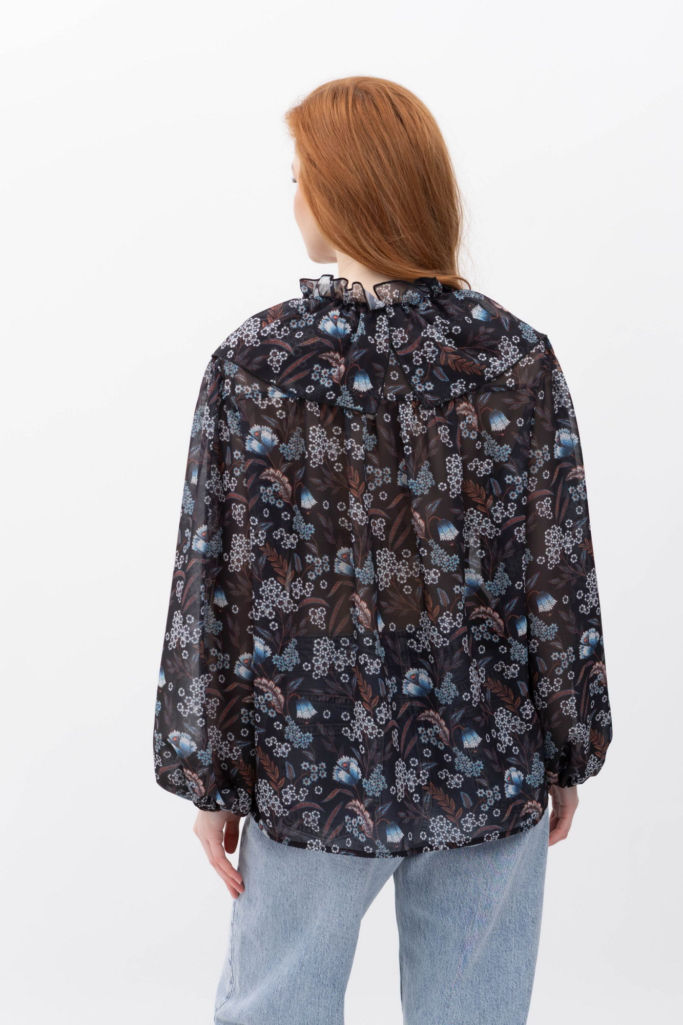 Шифонова блуза у квітковий принт Нілда 2
