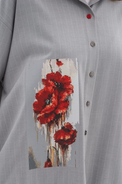 Сорочка вільного крою сірого кольору Октара 01