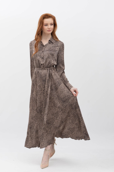 Сукня міді вільного силуету з шовку Тарті 04