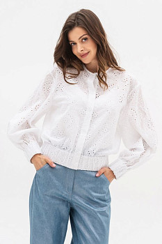 Білий бомбер з котону прошва Сарія