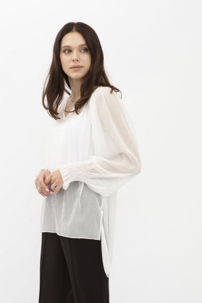 Молочна блуза з жатого шифону Анозія