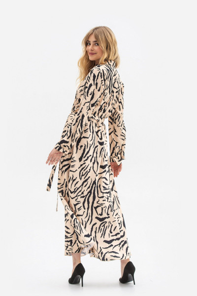 Сукня напівприталеного силуету з трапецієподібною спідницею бежевого кольору Таірія