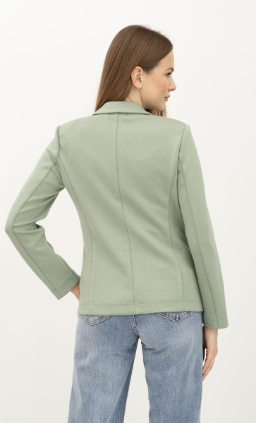 Однобортний зелений жакет з трикотажу Сноу 05 Однобортний зелений жакет з трикотажу Сноу 05