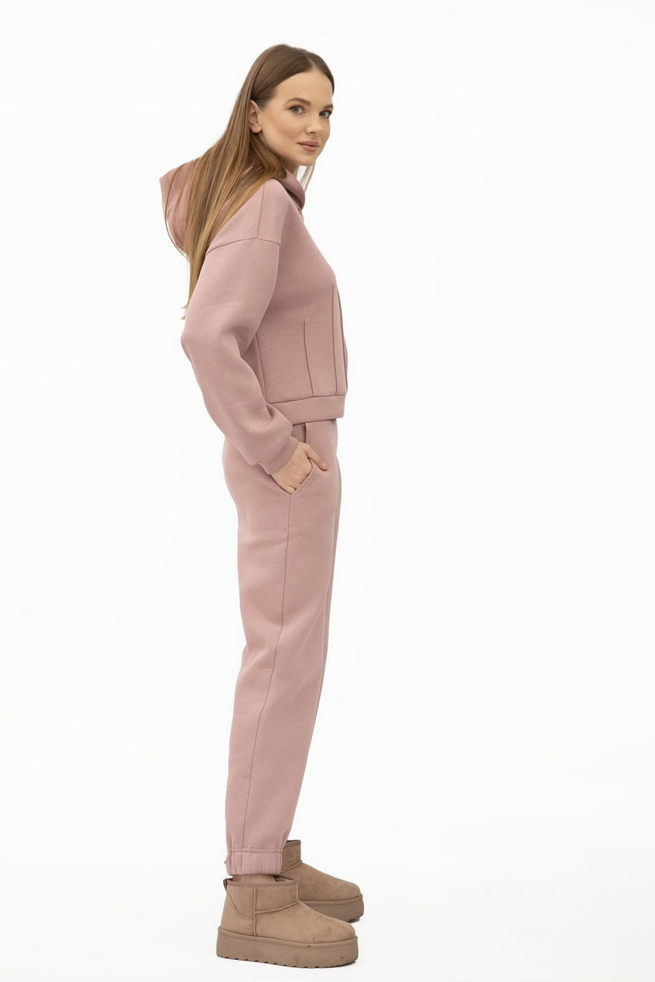 Трикотажні штани рожевого кольору Делін 04