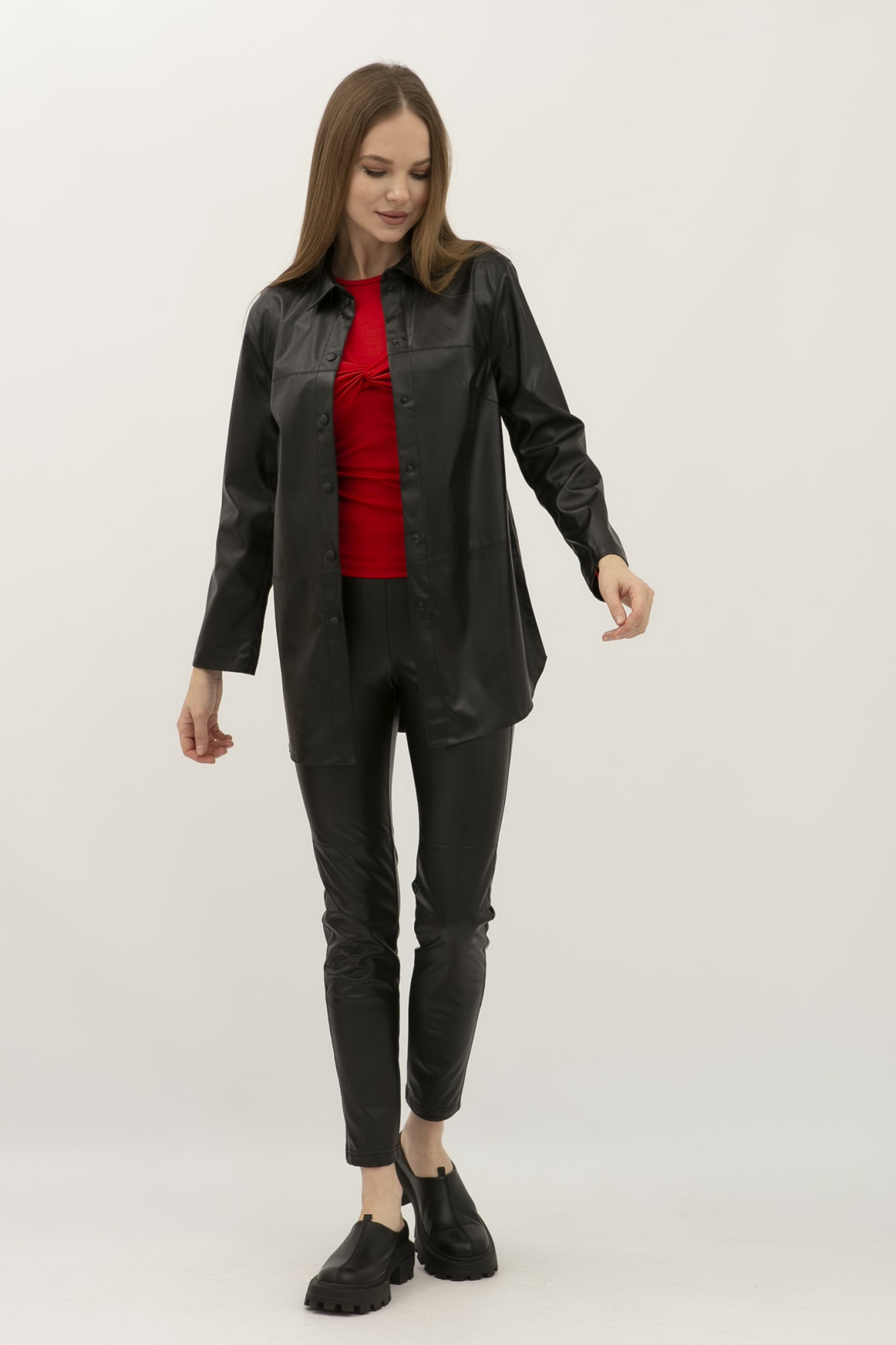 Сорочка прямого крою чорного кольору Сіфре 02