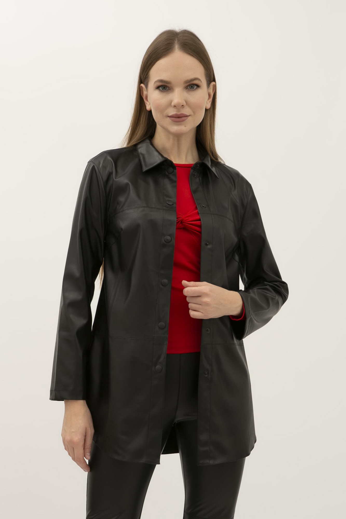 Сорочка прямого крою чорного кольору Сіфре 02