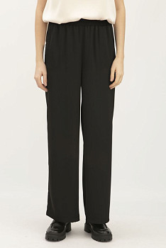 Вільні штани із сатину на резинці чорного кольору Ріяз 701