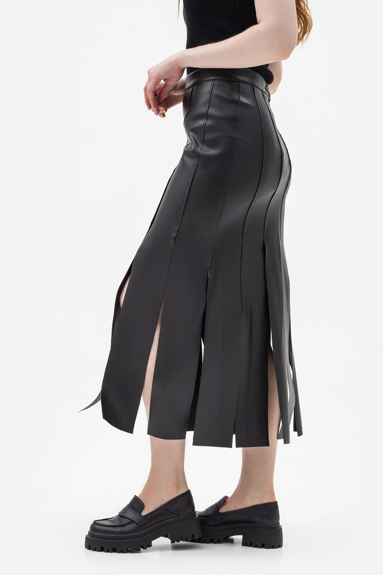 Спідниці з екошкіри чорного кольору Турія