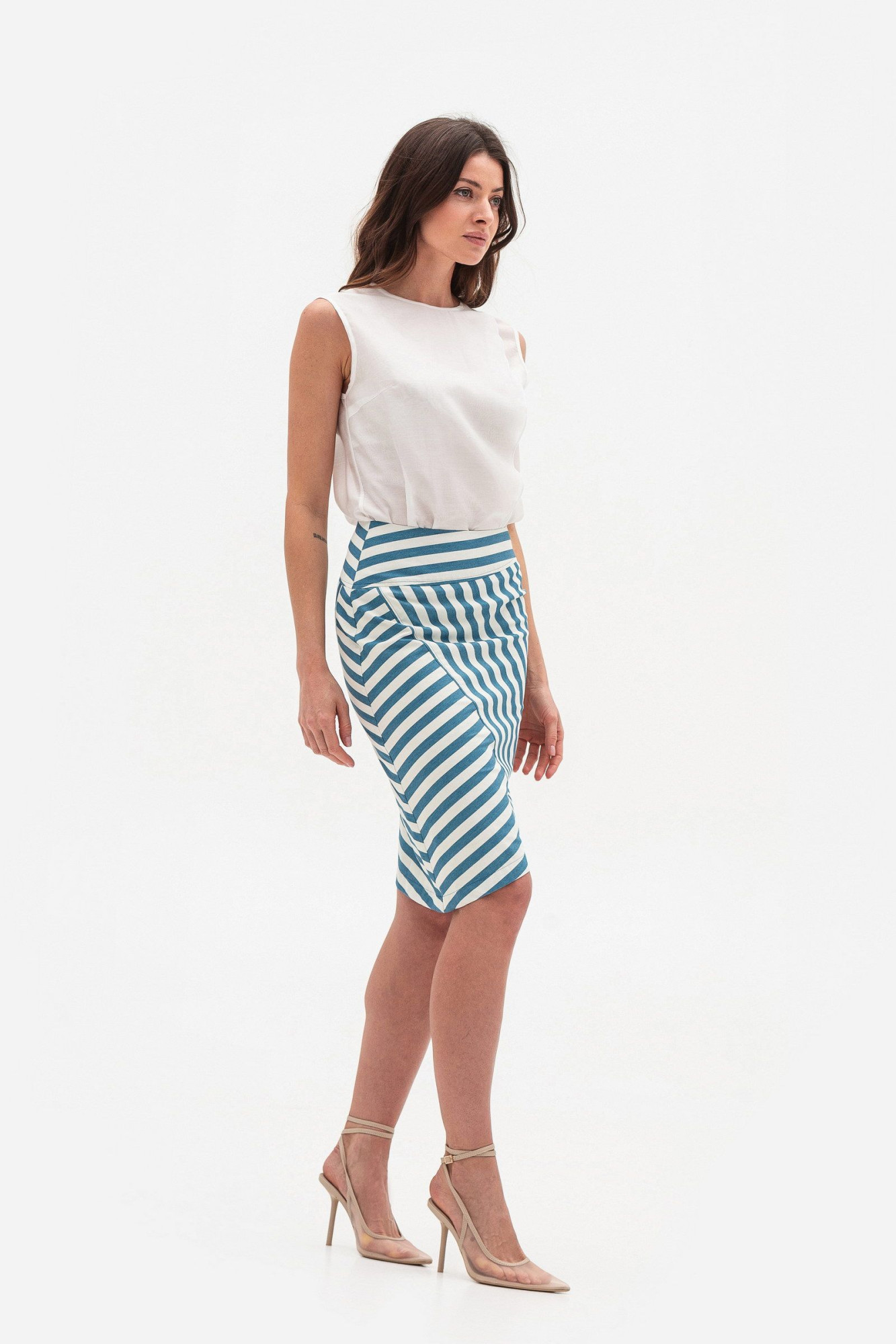 Спідниця-олівець  в смужку довжиною до коліна Мерхер 1
