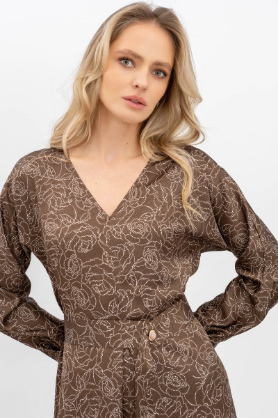 Шифонова сукня міді довжини коричневого кольору Кілена 02