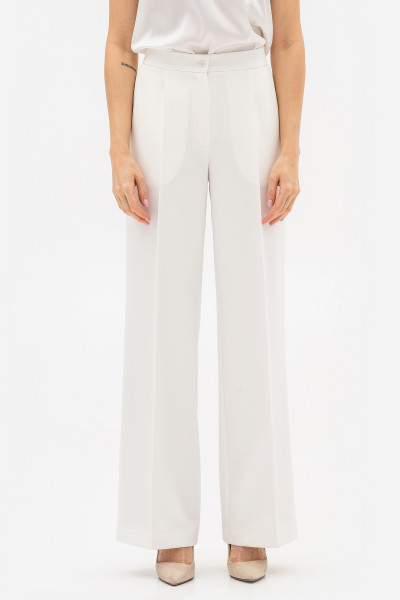 Білі брюки палаццо з костюмної тканини Мелада