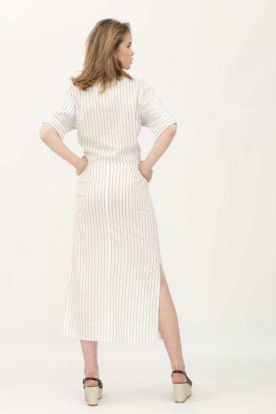 Костюм з льону блуза та спідниця у вертикальну смужку Онекс 12