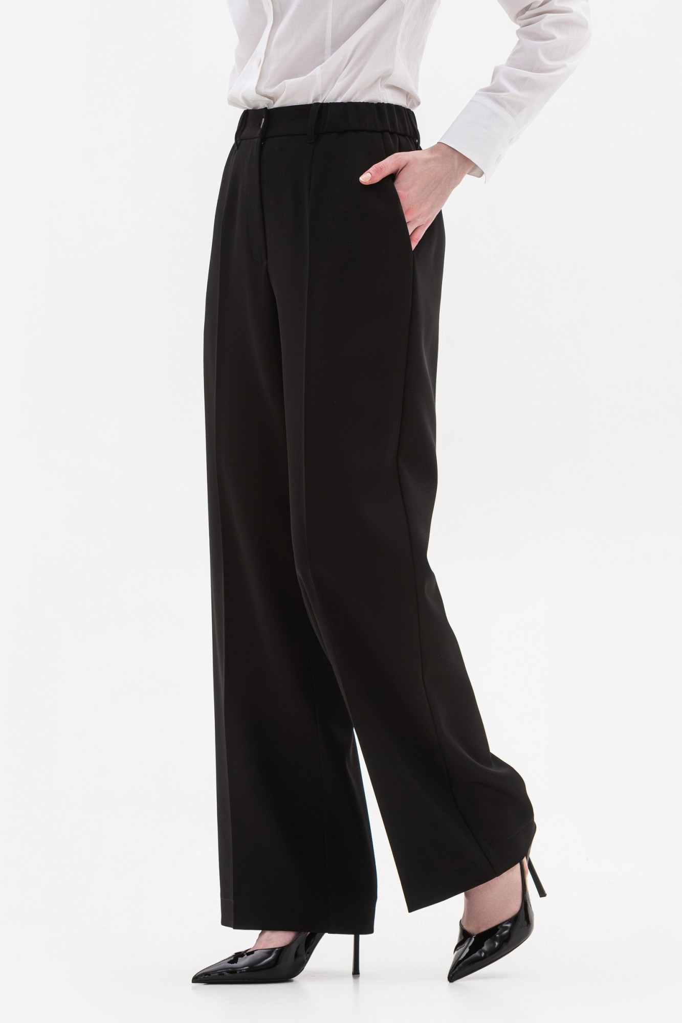 Брюки з костюмної тканини чорного  кольору Таріна 2