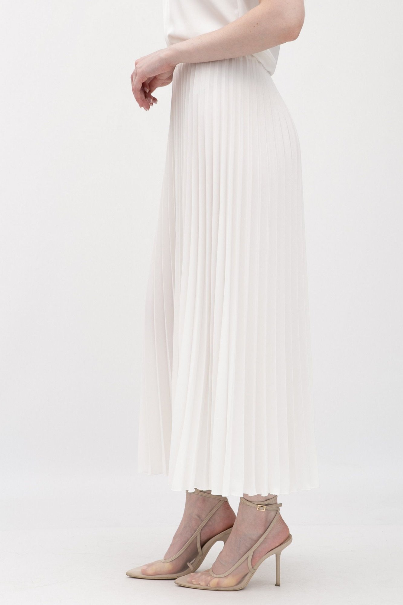 Шифонова спідниця гофре молочного кольору Теріл 011