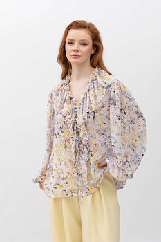 Шифонова блуза у квітковий принт Нілда
