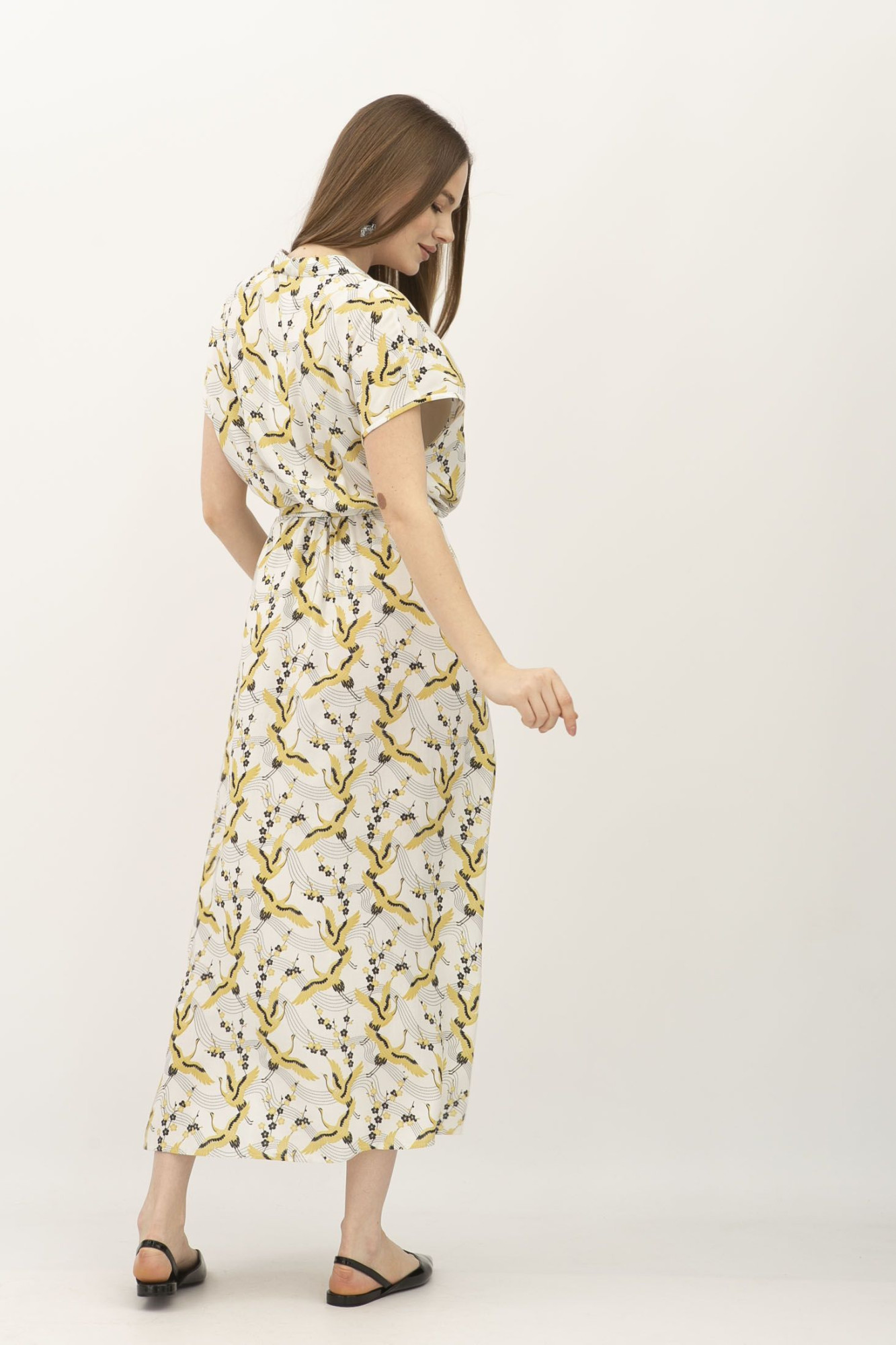 Літня сукня максі з бавовни у квітковий принт Гізель 01