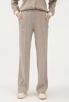 Трикотажні бежеві штани з кишенями Ланея 01