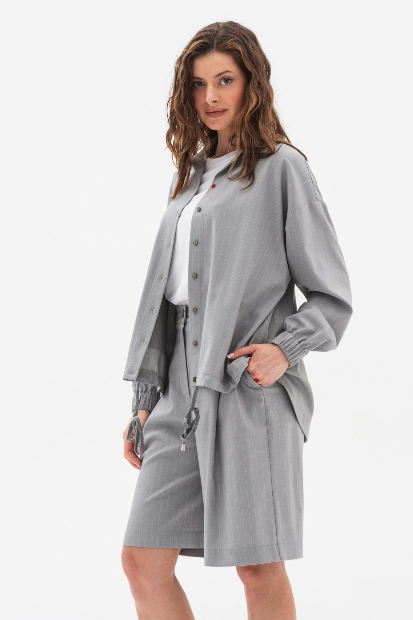 Сорочка вільного крою сірого кольору Октара 01