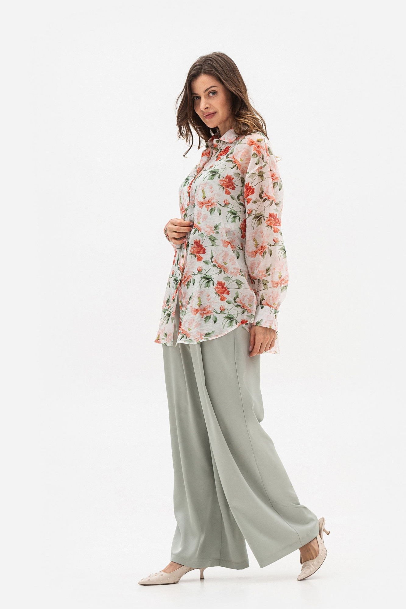 Блуза -  сорочка з квітковим принтом Даніра