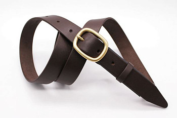 Жіночий ремінь з натуральної шкіри шоколадного кольору 530/161