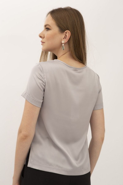 Блуза - футболка з шовку сіра Ламін 211