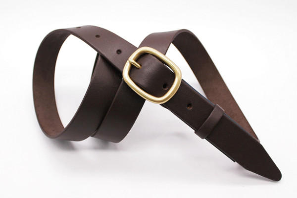 Жіночий ремінь з натуральної шкіри шоколадного кольору 530/161