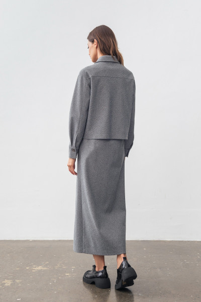 Спідниця прямого силуету довжини міді сіра Фуруд