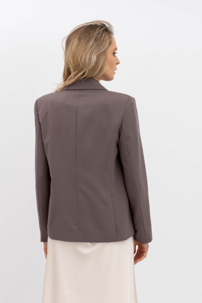 Двобортний жакет з костюмної тканини коричневого кольору Фаєрі 04