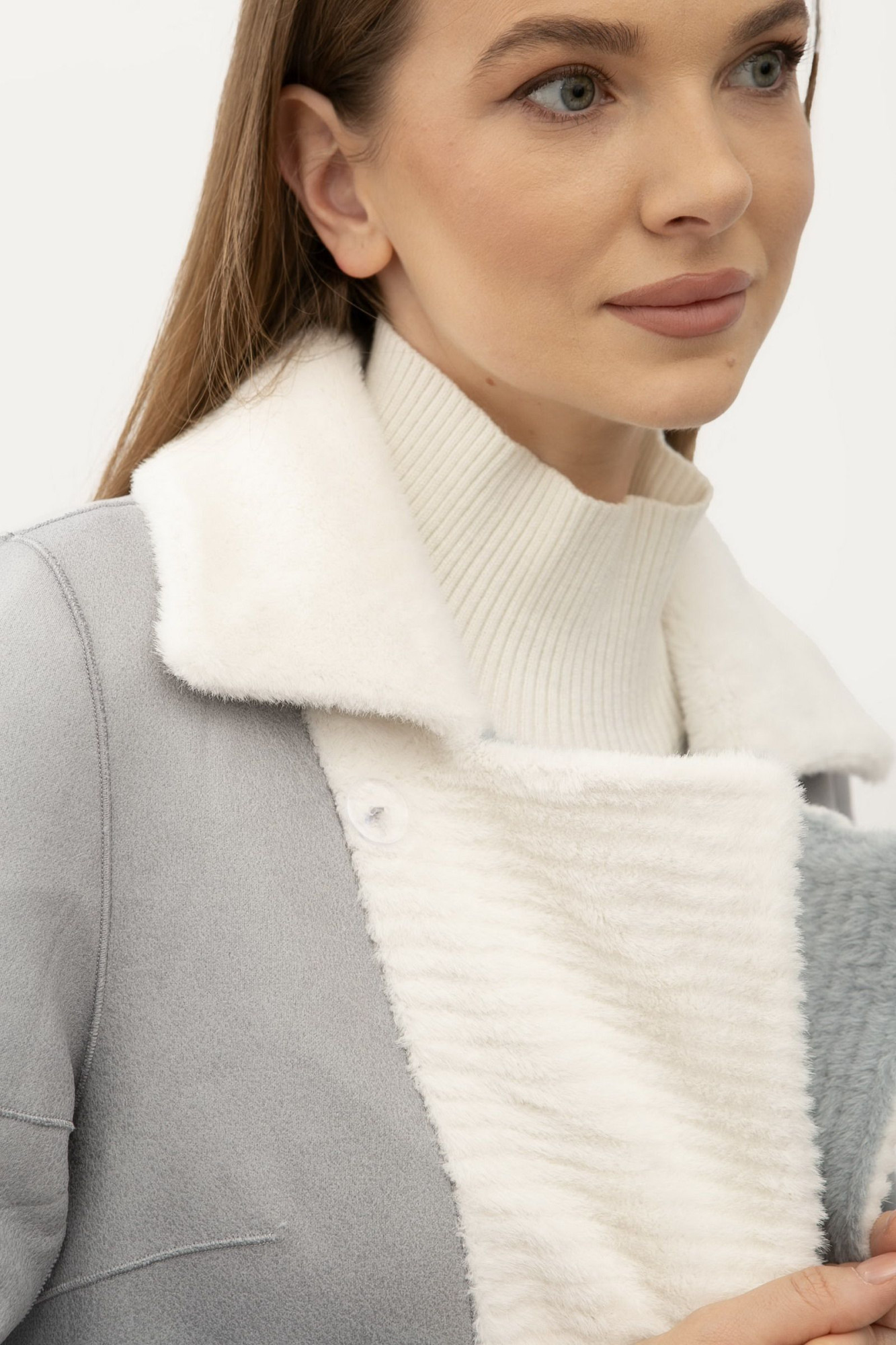 Двостороннє пальто однобортне блакитного кольору 24107300