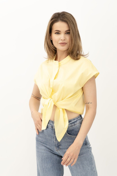 Літня бавовняна блуза жовтого кольору для жінок Абігел