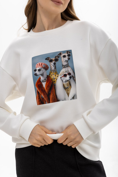 Трикотажний світшот молочного кольору Віолія 05