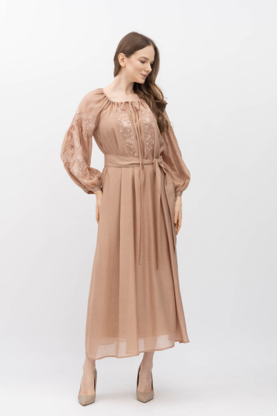 Шифонова сукня макси з вишивкою Арсіні 311