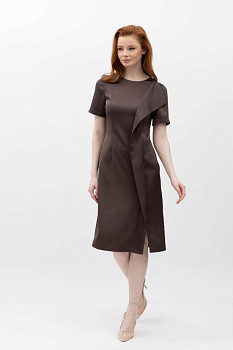 Жіноча шоколадна сукня-футляр коричневого кольору Ерла