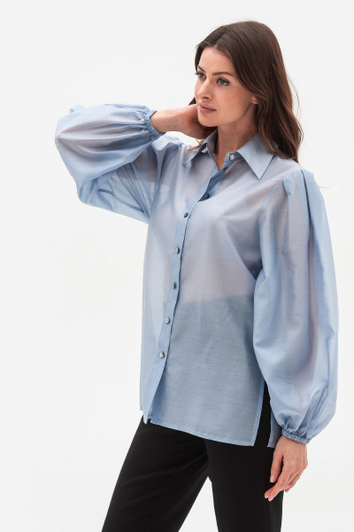 Блуза вільного крою блакитного кольору Левита