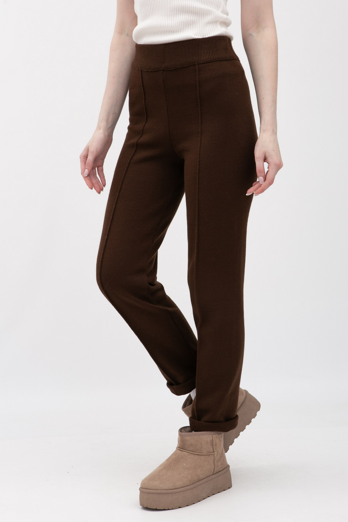 Штани коричневі з вовною 25218201