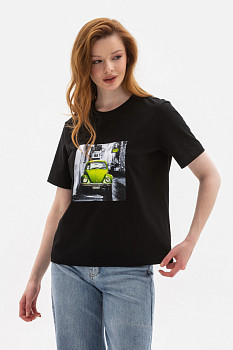 Трикотажна футболка чорного кольору Лаліса 15